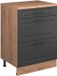 Vicco Uitbreidingscommode Rion, Antraciet landhuis/Goudkleurig Eiken, 60 x 46 cm