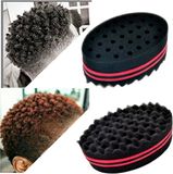 Heble® 2 Stuks Twist Afro Borstel Spons - Zwart