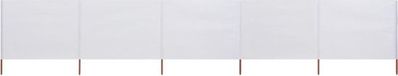 vidaXL Paravent 5 panneaux 600x80 cm tissu sable blanc