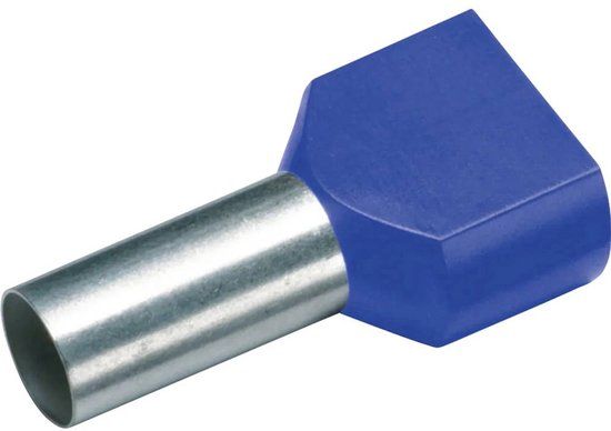 Cimco 187710 Dubbele adereindhulzen 2.5 mm² Deels geïsoleerd Blauw 100 stuk(s)