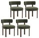 Colamy Set van vier stoelen van massief hout, groen
