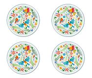 Excelsa Mexican Flowers Set van 4 porseleinen borden, bloemenpatroon, diameter 30,5 cm
