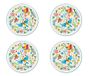 Excelsa Mexican Flowers Set van 4 porseleinen borden, bloemenpatroon, diameter 30,5 cm