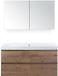 BES LED Maxx XL Badmeubelset 120 cm - Tabacco - Wastafel Just Enkel Zonder Kraangat met Spiegelkast