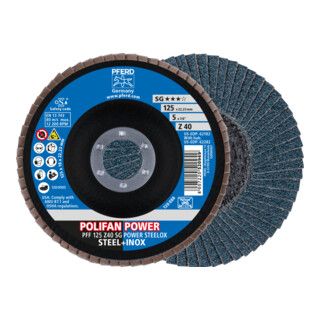 PFERD POLIFAN lamellenschijf PFF 125 Z40 SG POWER STEELOX (10 stuks)