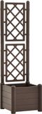 vidaXL Plantenbak met latwerk 43x43x142 cm PP Mokka