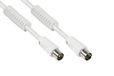 Good Connections S-PAK05 SAT TV antennekabel - coax-stekker op coax-bus - 2x mantelstroomfilter (ferrietkern), dubbele afscherming, schermmaat > 95dB - wit, 5 m