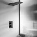 Hudson Reed Nox Mitigeur de douche thermostatique encastré avec pommeau de douche plat - Noir - Design moderne