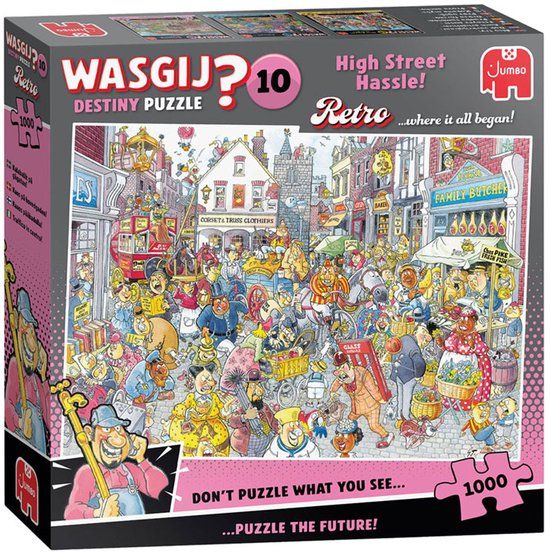 Wasgij Jumbo Wasgij Retro Destiny 10 - Chaos in de winkelstraat! - 1000 stukjes puzzel - Legpuzzel voor volwassenen