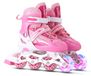 Patins à roulettes rose - réglable avec roues lumineuses - taille 27-41