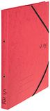 VON Leitz 30120025 Ringband A4, karton, met 2 ringen en elastische sluiting, 25 mm rugbreedte, voor 140 vellen, ringmechanisme, voor school, studie en thuis, rood
