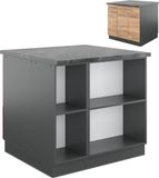 Vicco Fame-Line Îlot de cuisine – 90 cm avec tiroir, sans plan de travail Chêne doré/anthracite