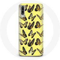 Maniacase Etui voor Samsung Galaxy A50 Vlinders Gele Achtergrond