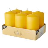 Papstar Bougies piliers/bougies piliers set van 6x - Goud, Geel - D6 x H11.5 cm - 24 heures de combustion