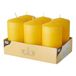 Papstar Bougies piliers/bougies piliers set van 6x - Goud, Geel - D6 x H11.5 cm - 24 heures de combustion