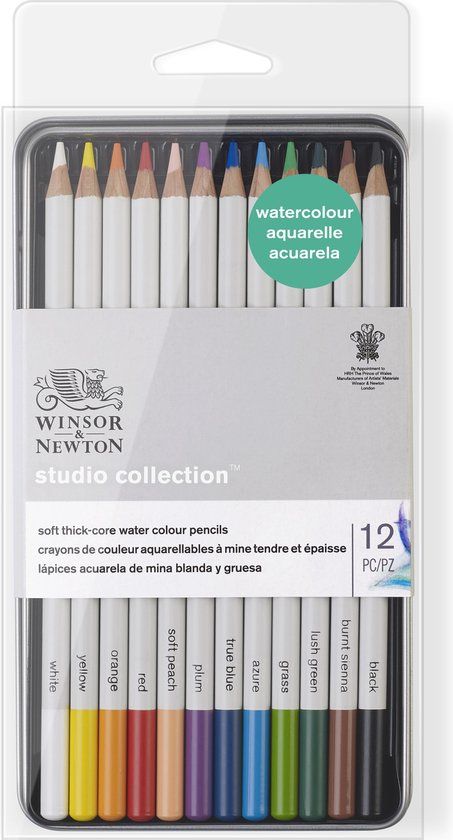 Winsor & Newton Studio Collection Aquarelpotloden - 12 stuks