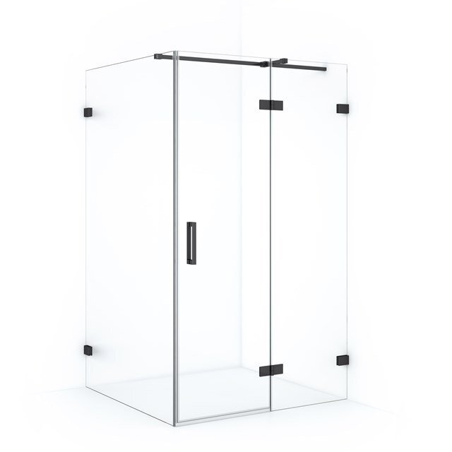 Maxaro Douchecabine Diamond 120x80cm 8mm Helder Veiligheidsglas Zwart Chroom met Draaideur