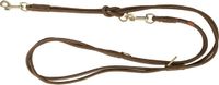 Trixie Hondenriem Pure Verstelbaar Rond Gestikt Leer Bruin 200x1 cm