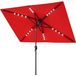 StarTech Rechthoekige parasol - 3,05 x 1,98 m - Zonneverlichting - Met handkurbel - Kantelbaar met drukknop - 6 baleinen - Rood