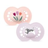 MAM Latex fopspeen voor baby's, vanaf 16 maanden, mat roze, 2 stuks