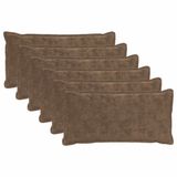 vidaXL - Kussensloop - 6 stuks - Hout - Lichtbruin - 40 x 70 cm - Nep Konijnenbont