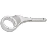 GEDORE 2 A 34 trekringsleutel, gebogen, zware uitvoering voor hoogste koppels, opsteekbuis mogelijk, verchroomd, 12-kant, 34 mm