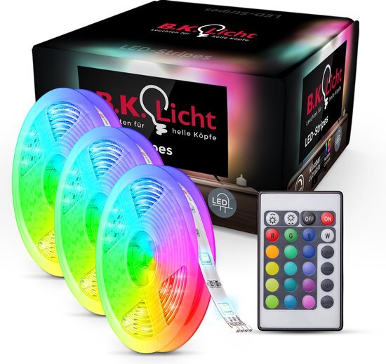 LED Strip 15 meter – (3x5) - Light strip – RGB LED Verlichting – met afstandsbediening – licht strip dimbaar – gaming accesoires