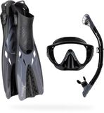 CRESSI Tino Adventure Set – Snorkelset met Tonga Vinnen, Tino Masker en Scilla Snorkel voor Snorkelen en Duiken, Volwassenen