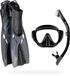 CRESSI Tino Adventure Set – Snorkelset met Tonga Vinnen, Tino Masker en Scilla Snorkel voor Snorkelen en Duiken, Volwassenen