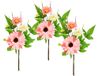 Dekozweig Gerbera Margrieten set van 3 kunstbloementak als echte tak enkele bloemen kunstbloemen steelbloemen bloemen voorjaarsdecoratie bloemenkunst decoratieve takken