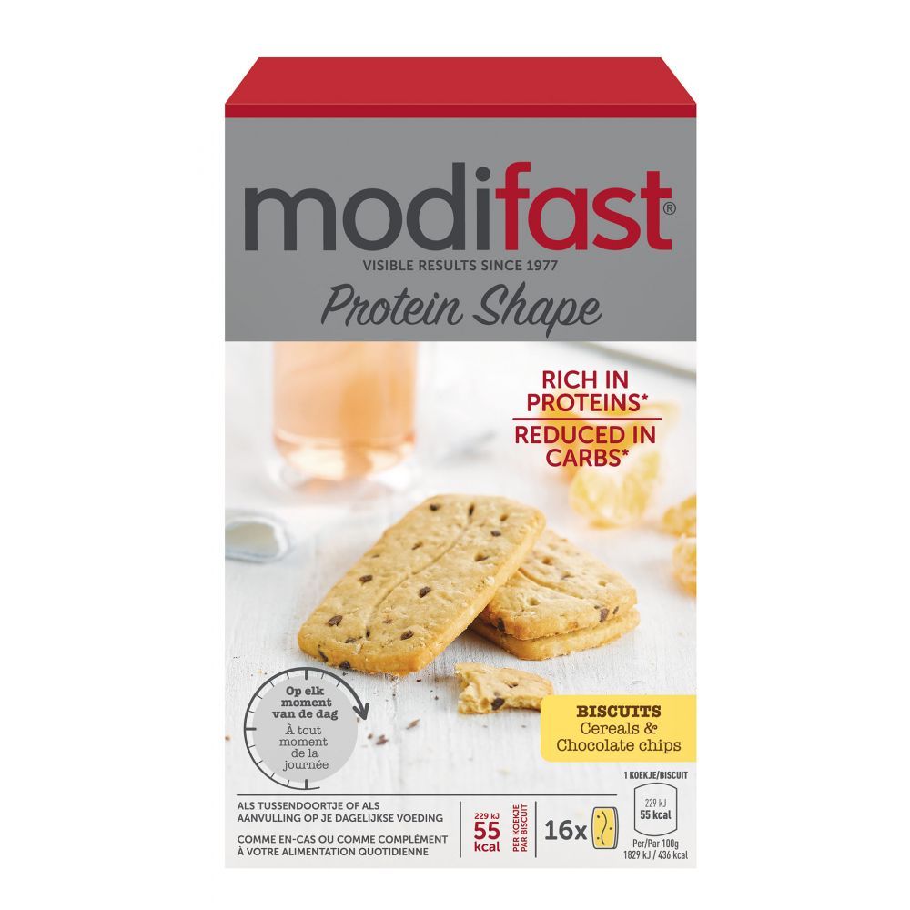 Modifast 12x ProtiPlus Koekjes Graan-Chocolade 4 x 50 gr