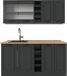 Vicco R-Line Eenpersoonskeuken – 160 cm zonder werkblad Antraciet landhuis/antraciet