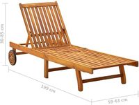 vidaXL Lit avec coussin acacia massif