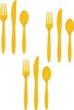 Creative Converting set de couverts - 12 personnes - plastique réutilisable - jaune