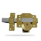Amig Opbouwslot met hoogwaardige veiligheidsgrendel - Cilinder van 50 mm - 90 x 154 mm - Staal - Goud - Inbraak- en boorbestendig - Rechtsdraaiend slot