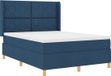 vidaXL Boxspringbed met matras en hoofdeinde, blauw, 140 x 190 cm, stof