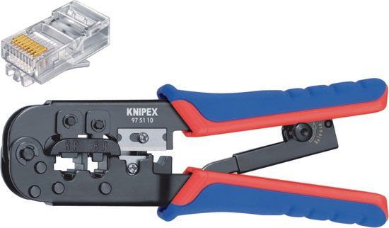 Knipex 97 51 10 SB Krimptang - Krimptang voor RJ11/12 & RJ45