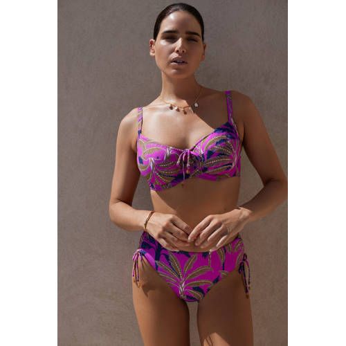 Cyell Palm Springs Bikini Top - Fuchsia/Olive Green
