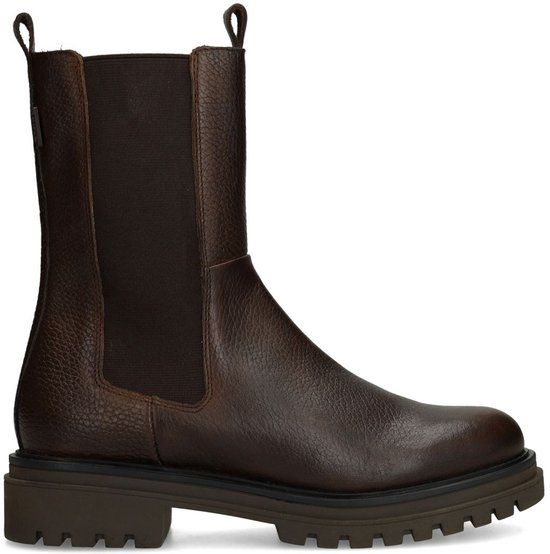 Manfield Dames Bruine Leren Chelsea Boots Maat 37