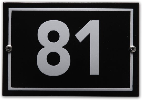 EmailleDesignÂ® Huisnummer model Phil nr. 81