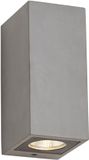 QAZQA Lampe murale moderne, lampe d'extérieur avec verre pour le jardin - Pompei - gris, max. 10W, convient pour LED, 10,5 cm, IP44, rectangulaire, 2 lumières