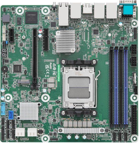 ASRock B650D4U-2L2T/BCM - Micro-ATX - Socket AM5 (LGA 1718) - DDR5 - 32 GB RAM - 4x Gbit LAN - IPMI