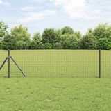 vidaXL Hekpaal 12 st grijs 120 cm poedergecoat staal