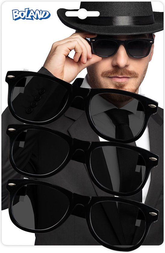Boland Partybrillen Blues Zwart - Volwassenen - Gangsters en Maffia - 1 stuk(s)