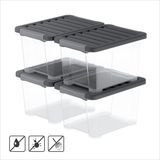 Rotho CORE Pro - opbergboxen - set van 4 - stapelbaar - 15 ltr