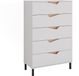Vicco Marelle Dressoir – 76 x 120 cm met 5 laden Wit/Kunstnijverheid