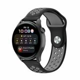 By Qubix Qubix - Sport Edition siliconen band - Zwart + grijs - geschikt voor Huawei Watch 5 - 46mm