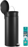 SONGMICS Ronde afvalbak van 30 liter met pedaal - Inktzwart