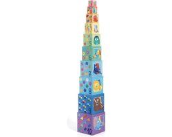Djeco Houten Blokken Regenboog - Multi Kleur - 15cm Breed