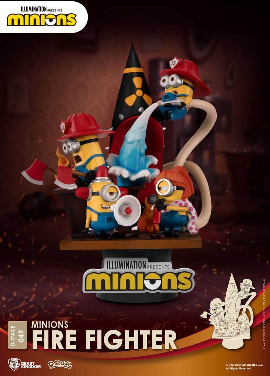 ABYSSE CORP Minions: Firefighter PVC Diorama
